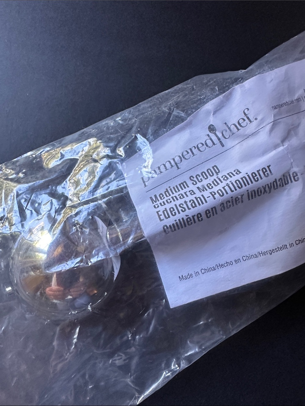 Pampered Chef Silver Stainless Steel - Medium Scoop